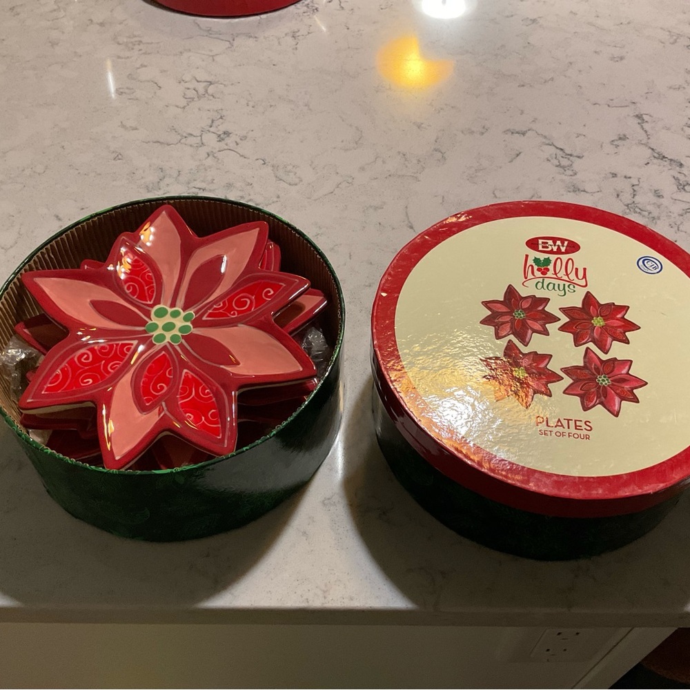 Boston Warehouse Red and Green Holiday Plates